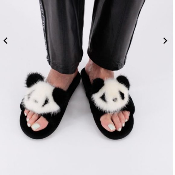 Natural shearling and mink Flip Flops - Picture 3 of 4